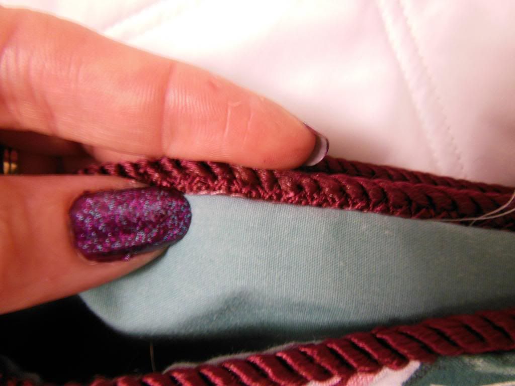 Attaching thick piping with a zipper foot. Vintage Trailer Talk